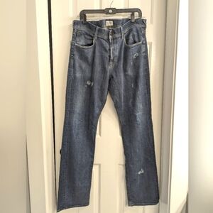 Mens Hudson Harper Jeans - Distressed Wash - Straight Leg - Size 38